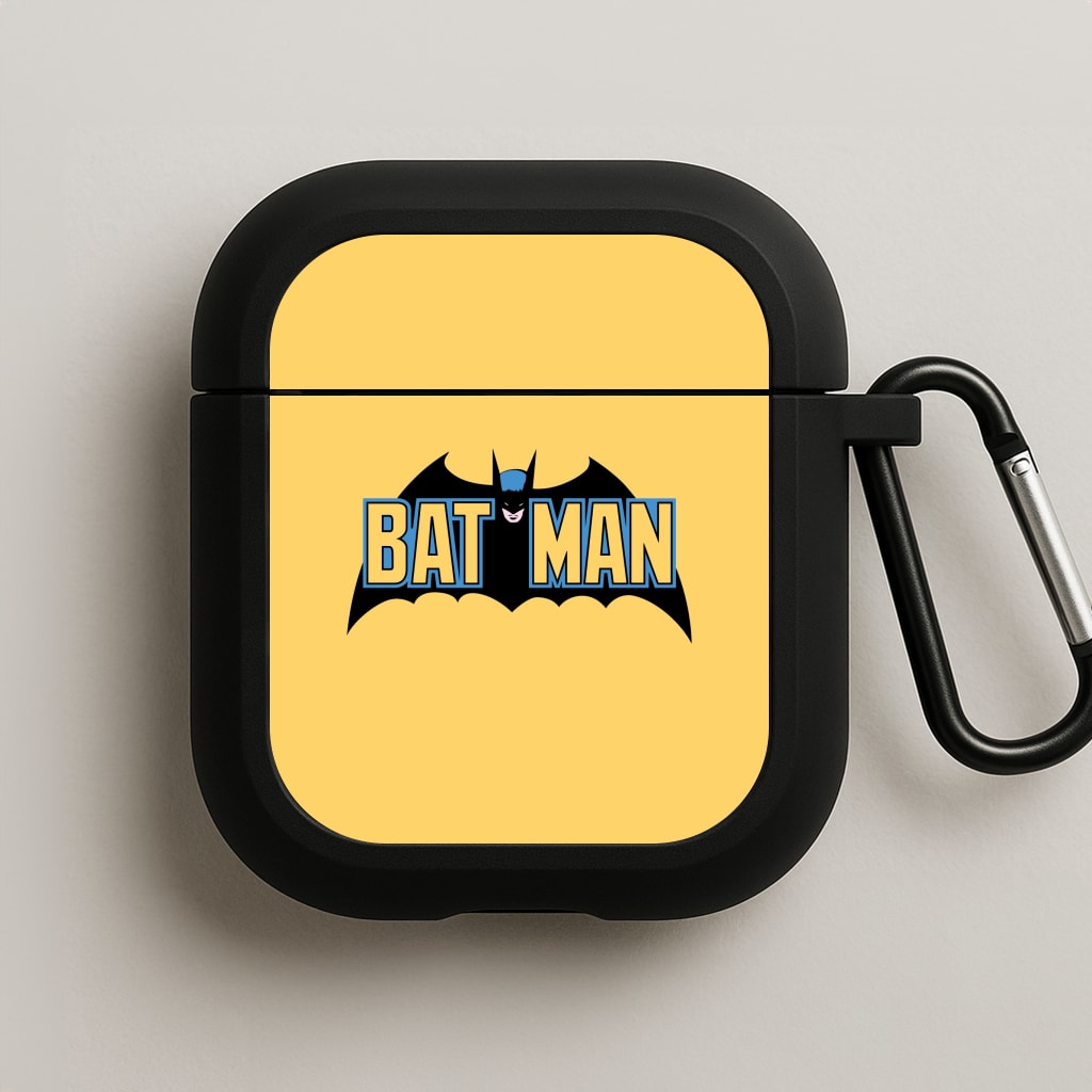 Yellow Bat Superhero Logo AirPods Case