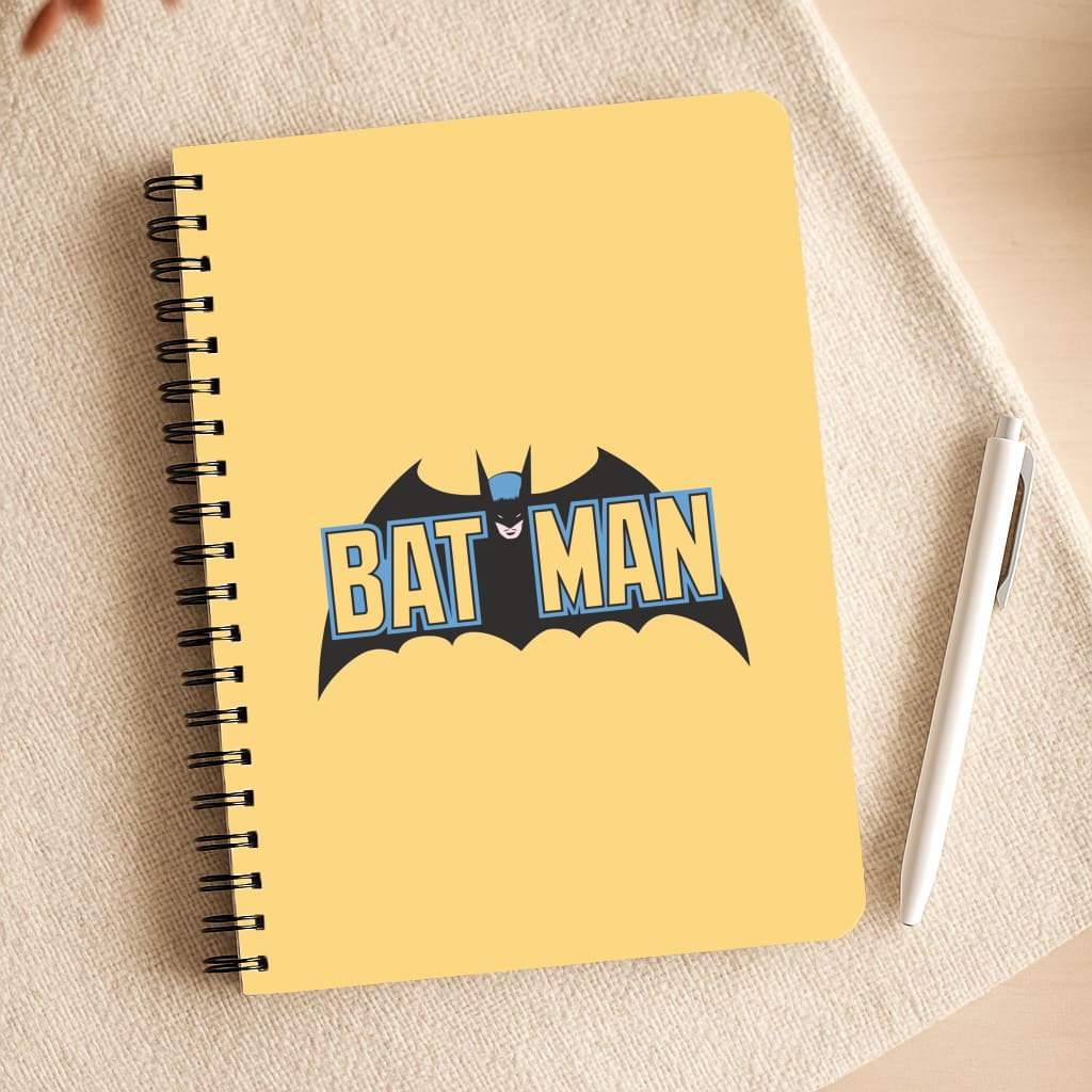 Yellow Bat Superhero Logo Notepad