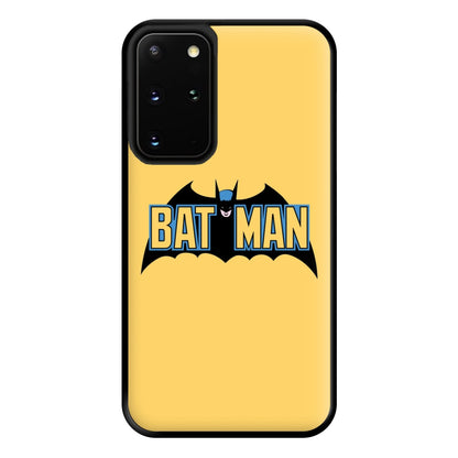 Yellow Bat Superhero Logo Phone Case for Galaxy S20 Plus