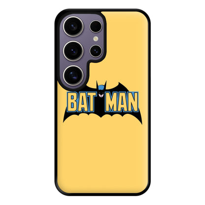 Yellow Bat Superhero Logo Phone Case for Galaxy S25 Ultra