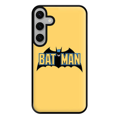 Yellow Bat Superhero Logo Phone Case for Galaxy S24FE