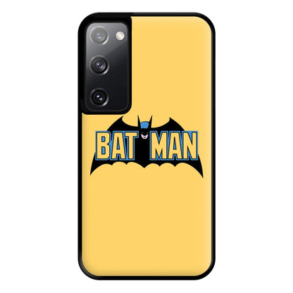 Yellow Bat Superhero Logo Phone Case for Galaxy S20