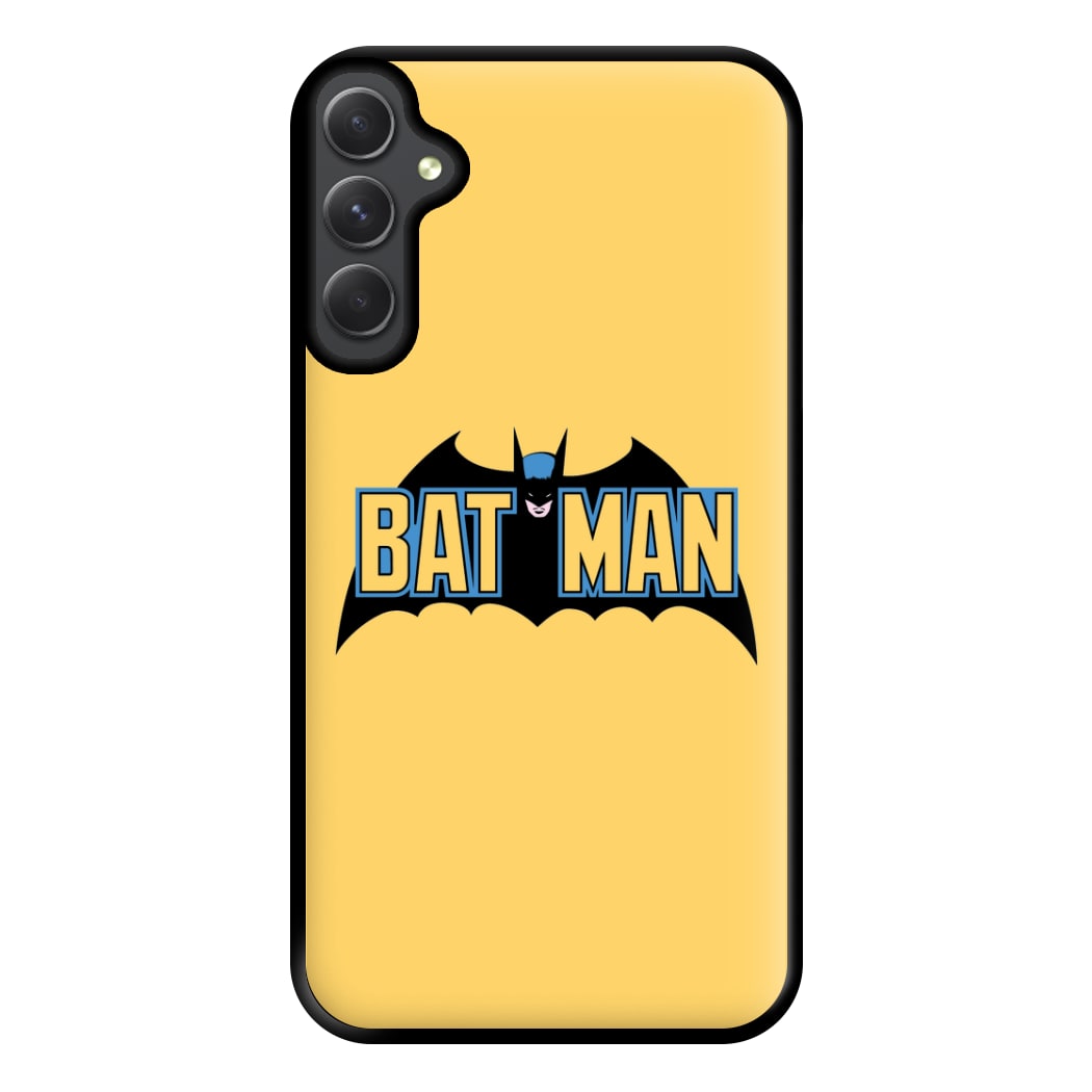 Yellow Bat Superhero Logo Phone Case for Galaxy A54