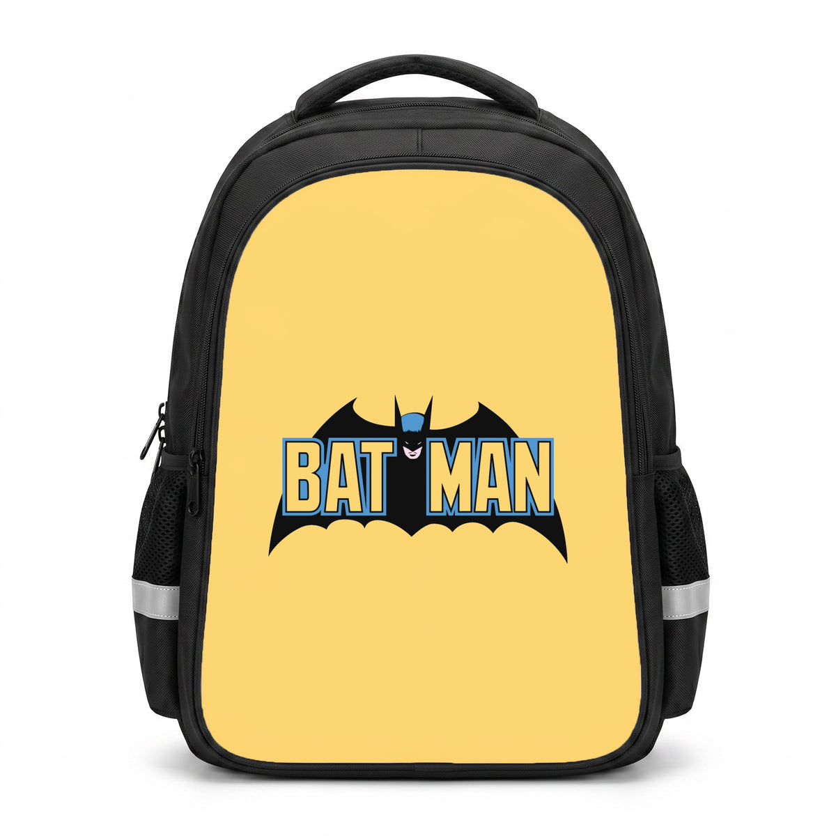 Yellow Bat Superhero Logo Backpack