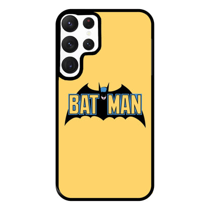 Yellow Bat Superhero Logo Phone Case for Galaxy S22 Ultra