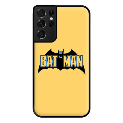 Yellow Bat Superhero Logo Phone Case for Galaxy S21 Ultra