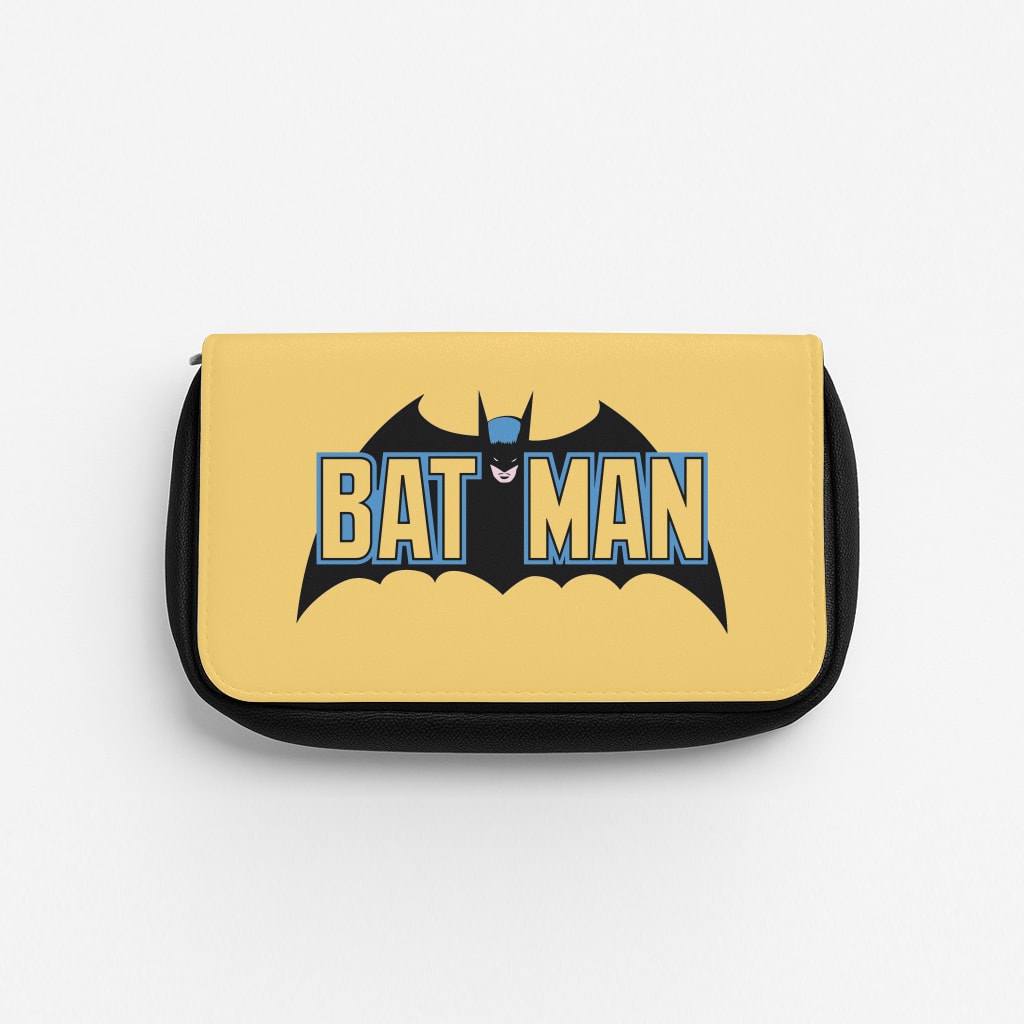 Yellow Bat Superhero Logo Pencil Case