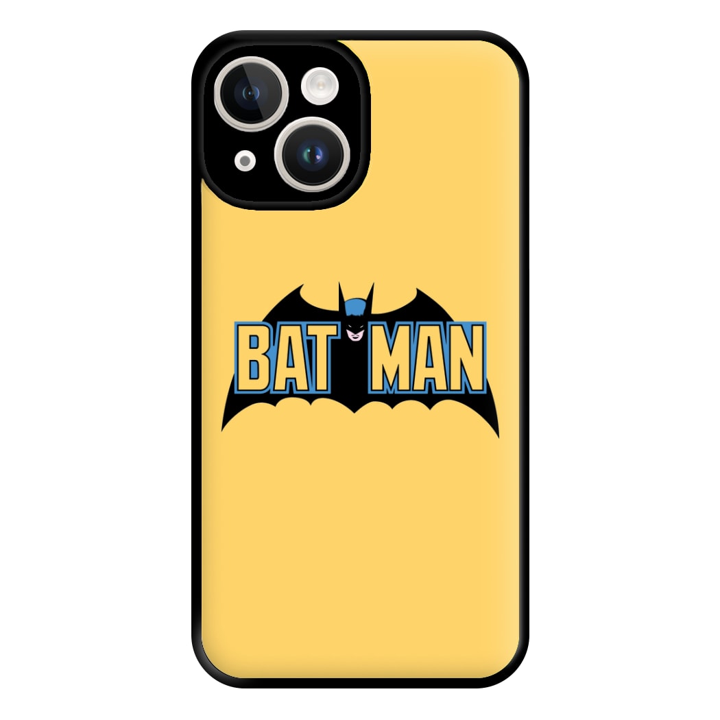 Yellow Bat Superhero Logo Phone Case for iPhone 14