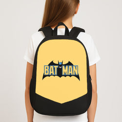 Yellow Bat Superhero Logo Large School Bag