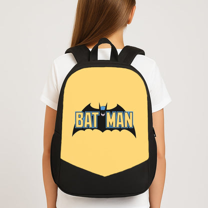 Yellow Bat Superhero Logo Large School Bag