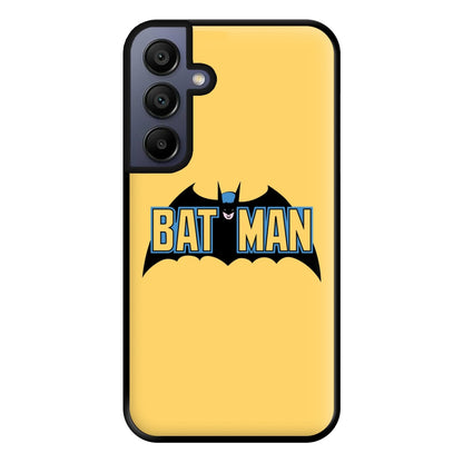 Yellow Bat Superhero Logo Phone Case for Galaxy A15