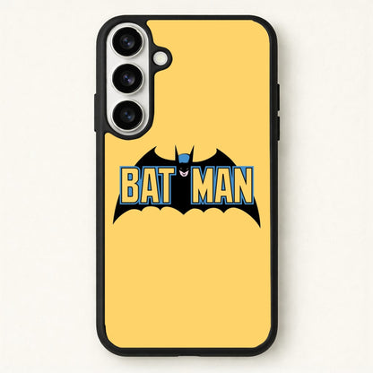 Yellow Bat Superhero Logo Phone Case for Galaxy S26 Plus