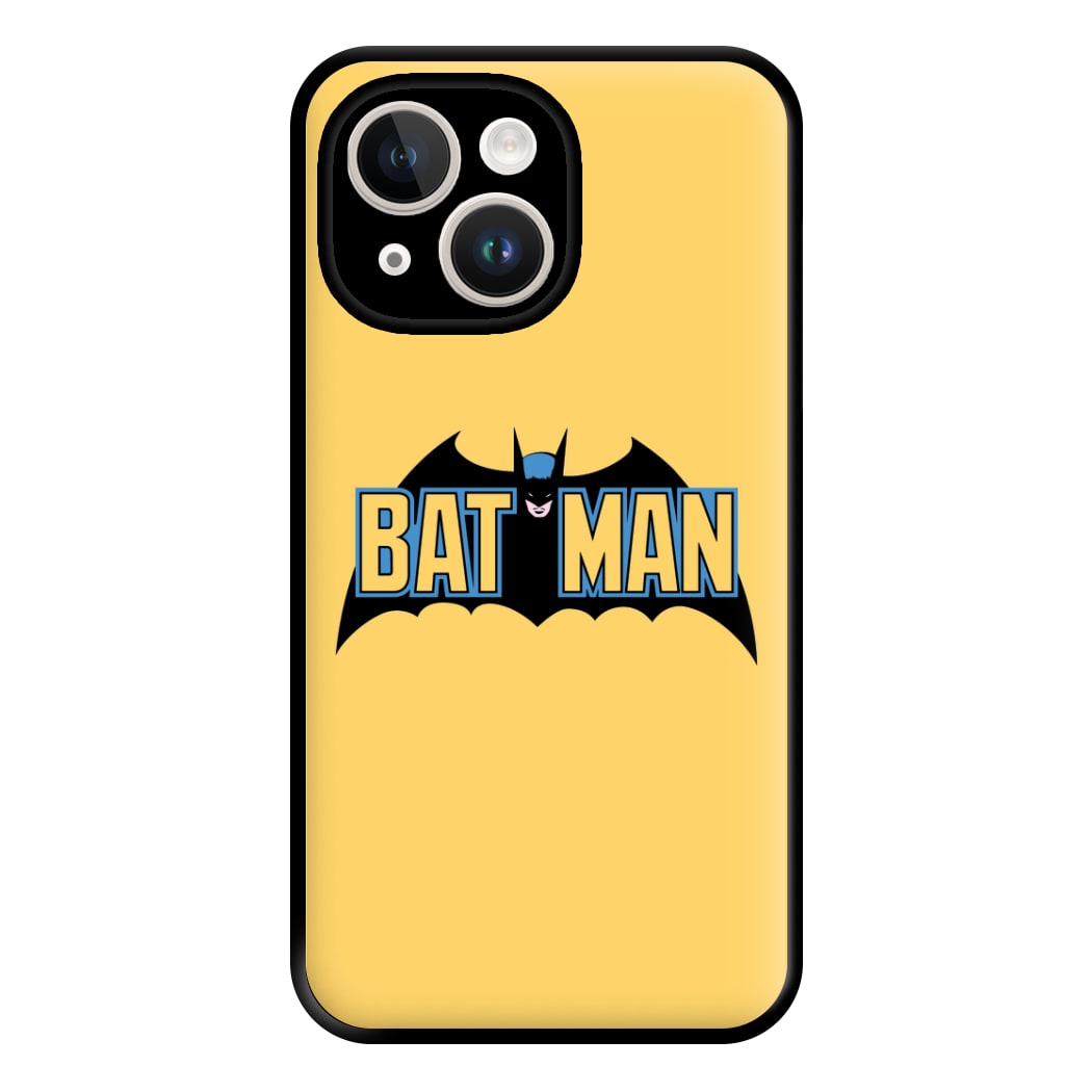 Yellow Bat Superhero Logo Phone Case for iPhone 14 Plus