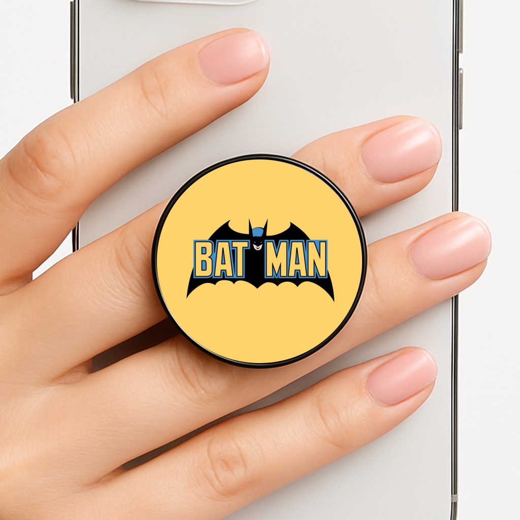 Yellow Bat Superhero Logo FunGrip