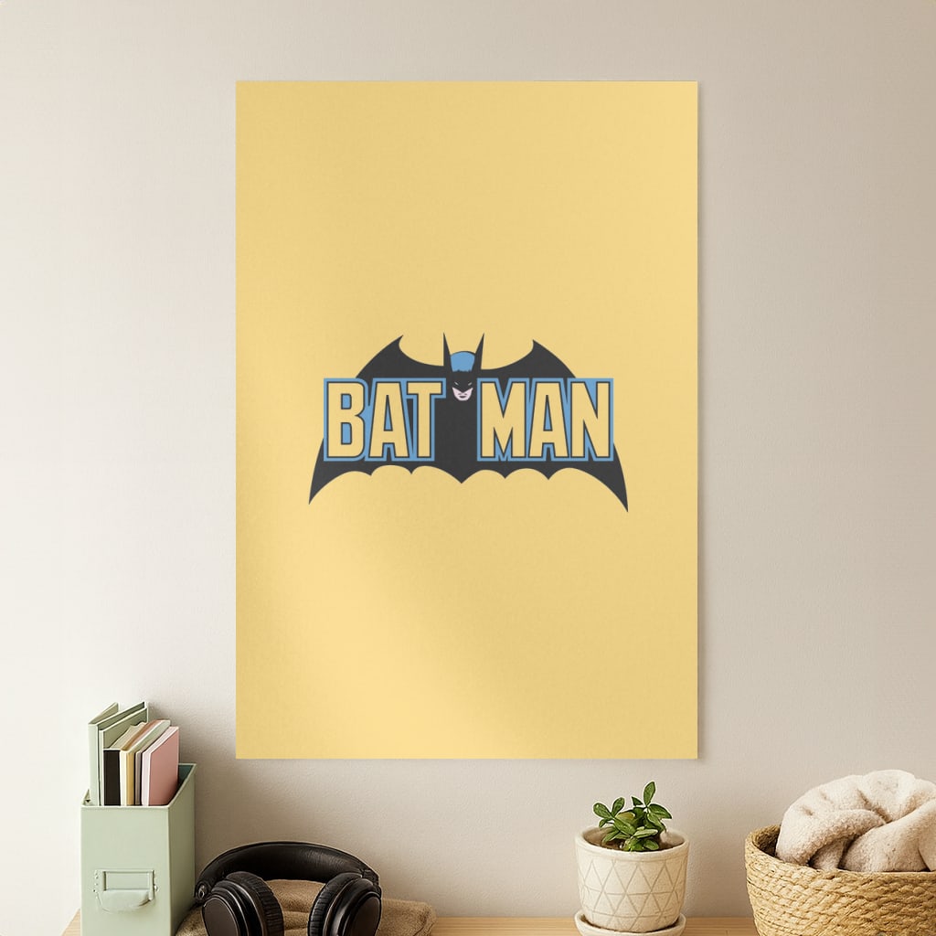 Yellow Bat Superhero Logo Poster