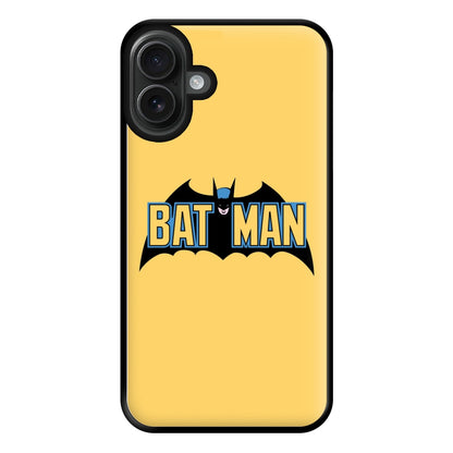 Yellow Bat Superhero Logo Phone Case for iPhone 16 Plus