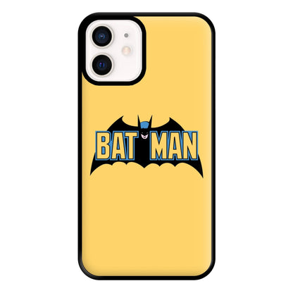 Yellow Bat Superhero Logo Phone Case for iPhone 13 Mini