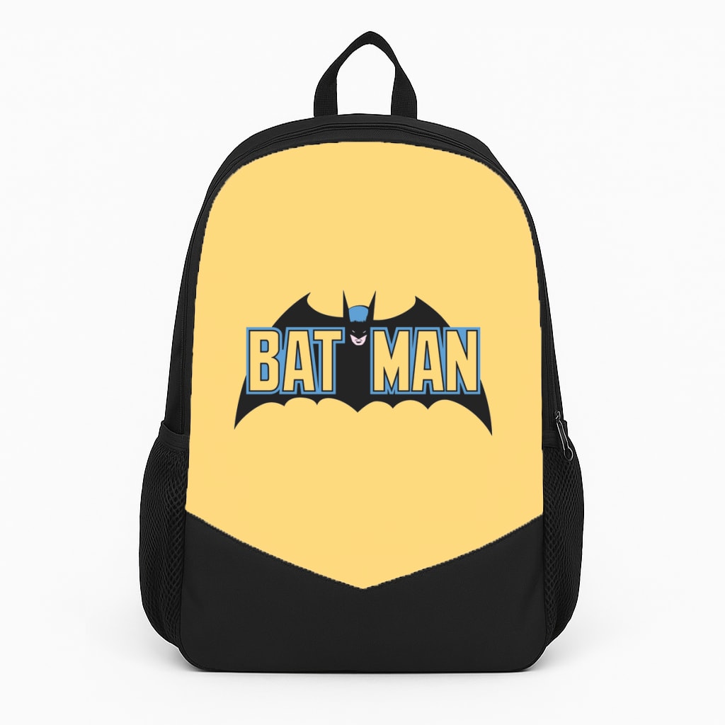 Yellow Bat Superhero Logo Backpack