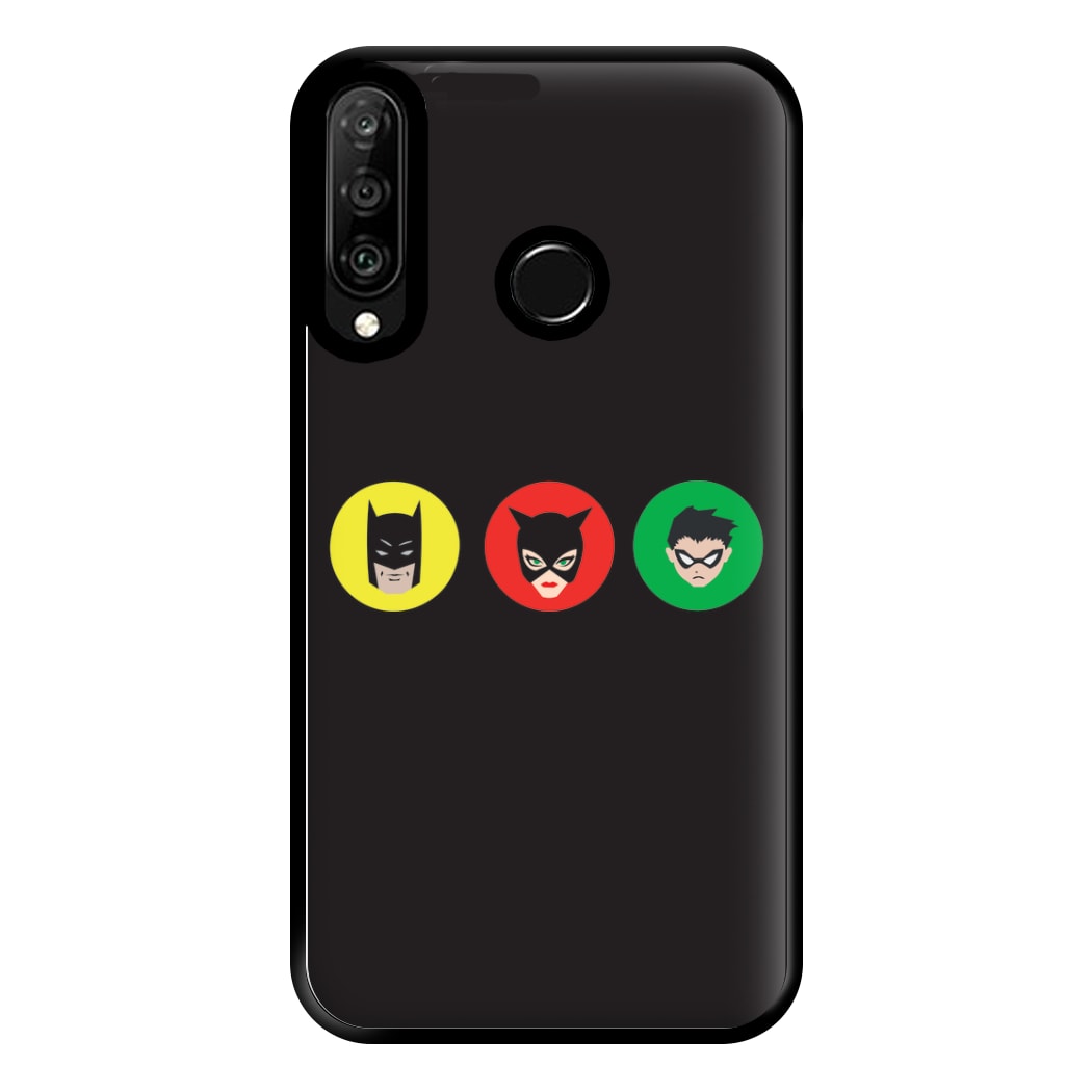 Bat Superhero, Cat Superhero & Superhero Sidekick Phone Case for Huawei P30 Lite