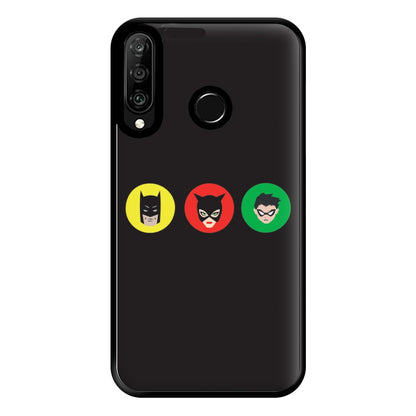 Bat Superhero, Cat Superhero & Superhero Sidekick Phone Case for Huawei P30 Lite