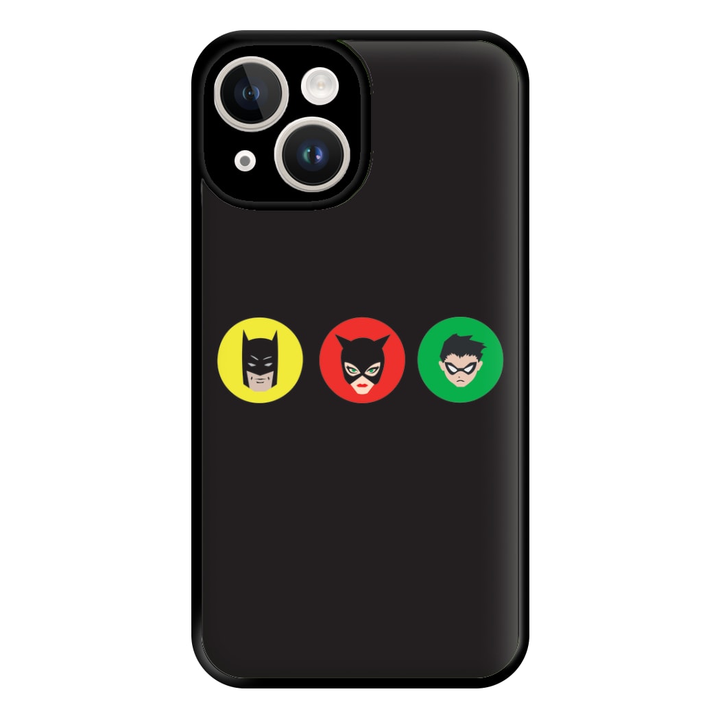 Bat Superhero, Cat Superhero & Superhero Sidekick Phone Case for iPhone 14