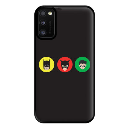 Bat Superhero, Cat Superhero & Superhero Sidekick Phone Case for Galaxy A41