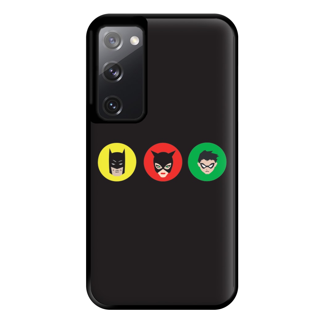 Bat Superhero, Cat Superhero & Superhero Sidekick Phone Case for Galaxy S20FE