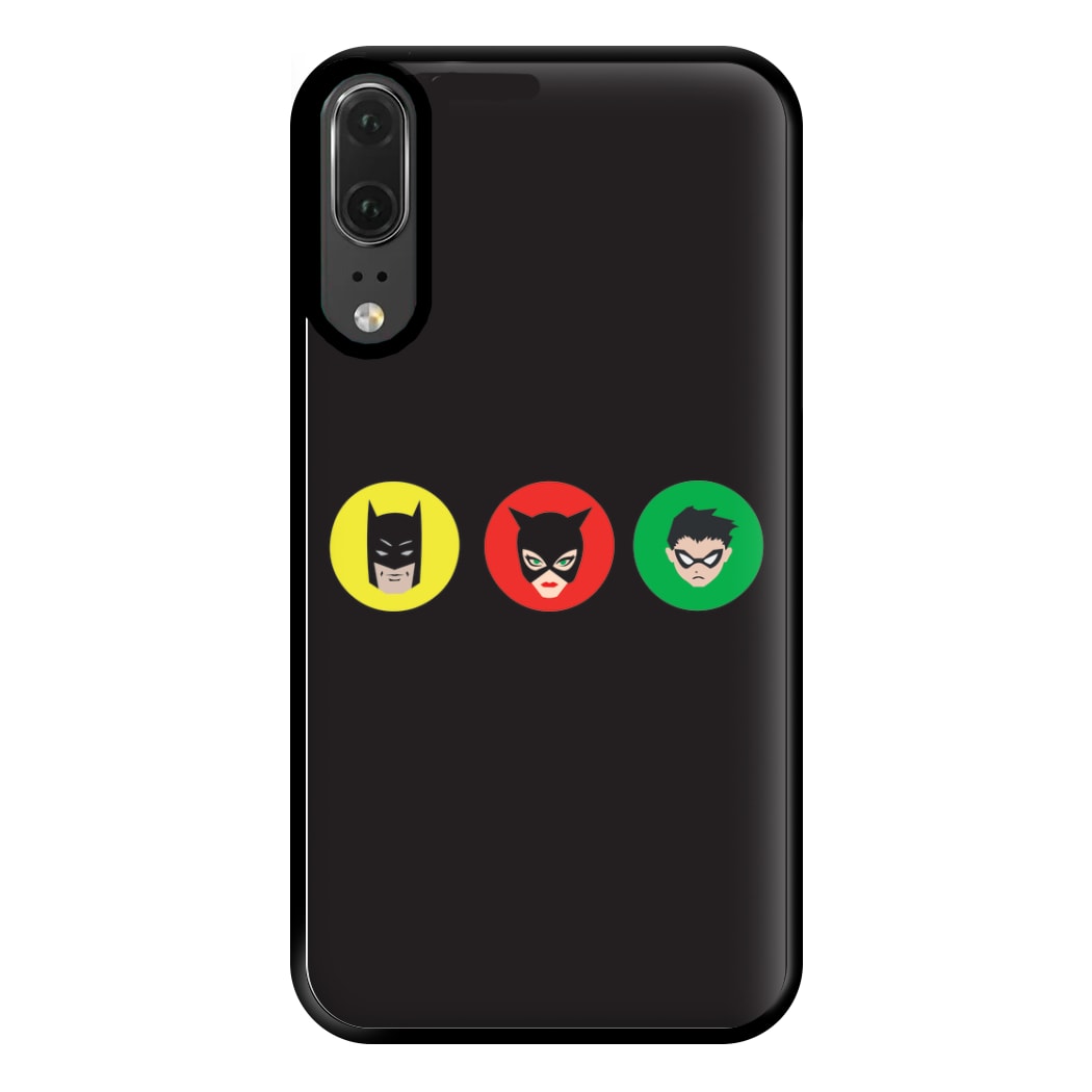 Bat Superhero, Cat Superhero & Superhero Sidekick Phone Case for Huawei P20