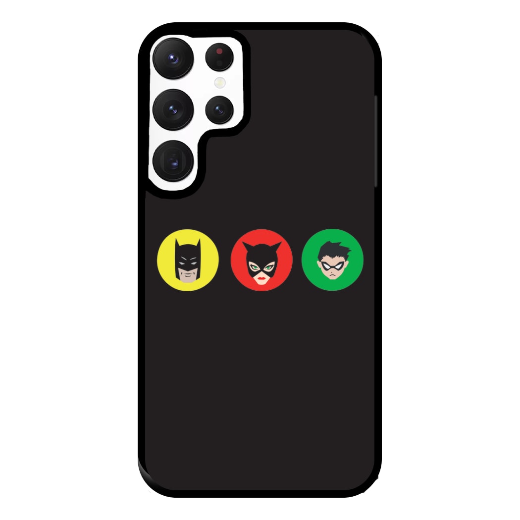 Bat Superhero, Cat Superhero & Superhero Sidekick Phone Case for Galaxy S22 Ultra