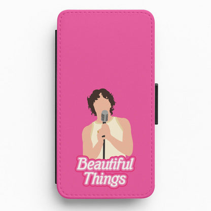 Neon Pink Beautiful Things Flip / Wallet Phone Case