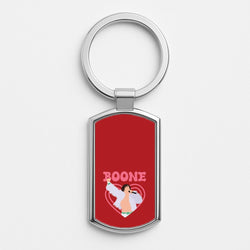 Boone Heart Silver Keyring