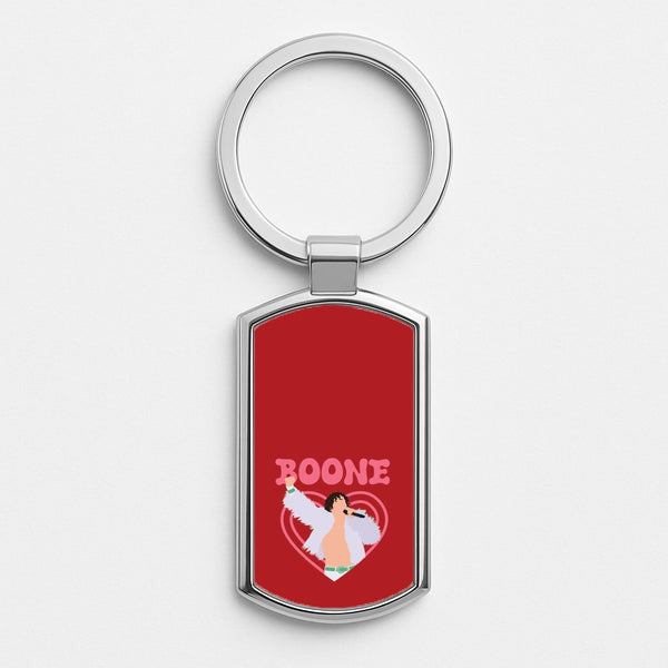 Boone Heart Silver Keyring