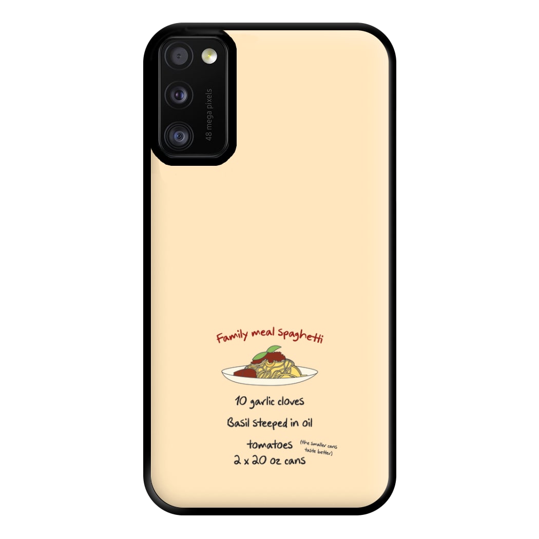 Family Meal Spaghetti Phone Case for Galaxy A41