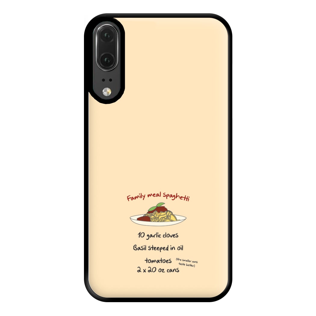 Family Meal Spaghetti Phone Case for Huawei P20