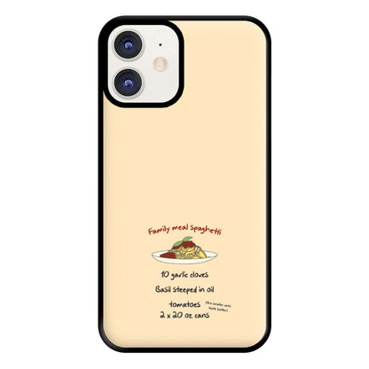 Family Meal Spaghetti Phone Case for iPhone 11