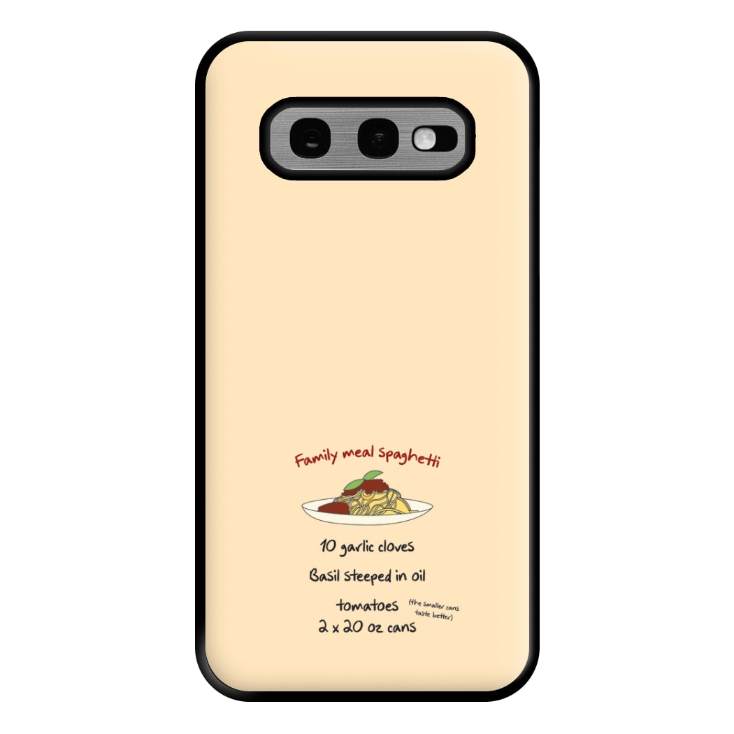 Family Meal Spaghetti Phone Case for Galaxy S10e