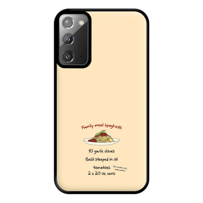 Family Meal Spaghetti Phone Case for Galaxy Note 20 Ultra