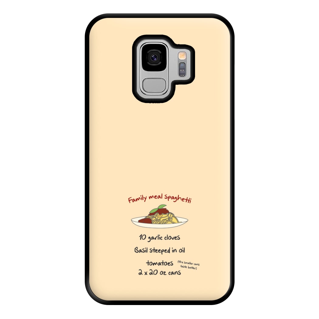 Family Meal Spaghetti Phone Case for Galaxy S9 Plus