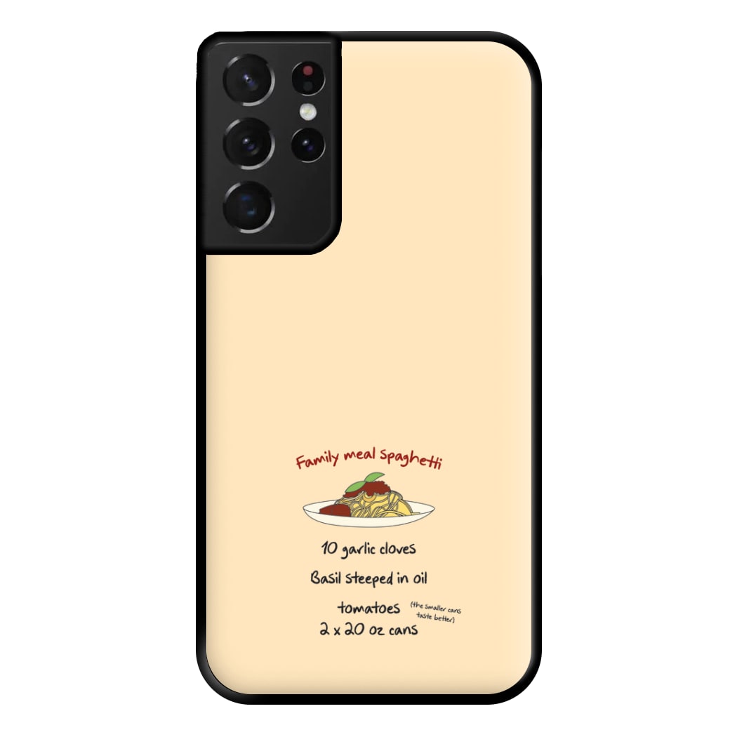 Family Meal Spaghetti Phone Case for Galaxy S21 Ultra