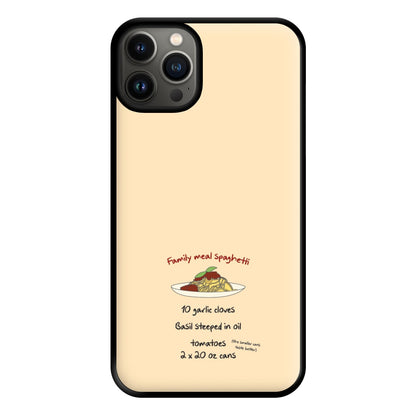 Family Meal Spaghetti Phone Case for iPhone 13