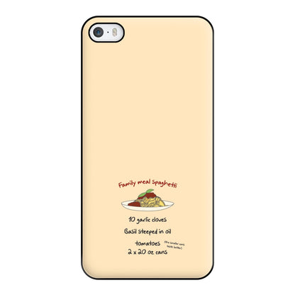 Family Meal Spaghetti Phone Case for iPhone 5 / 5s / SE 2016