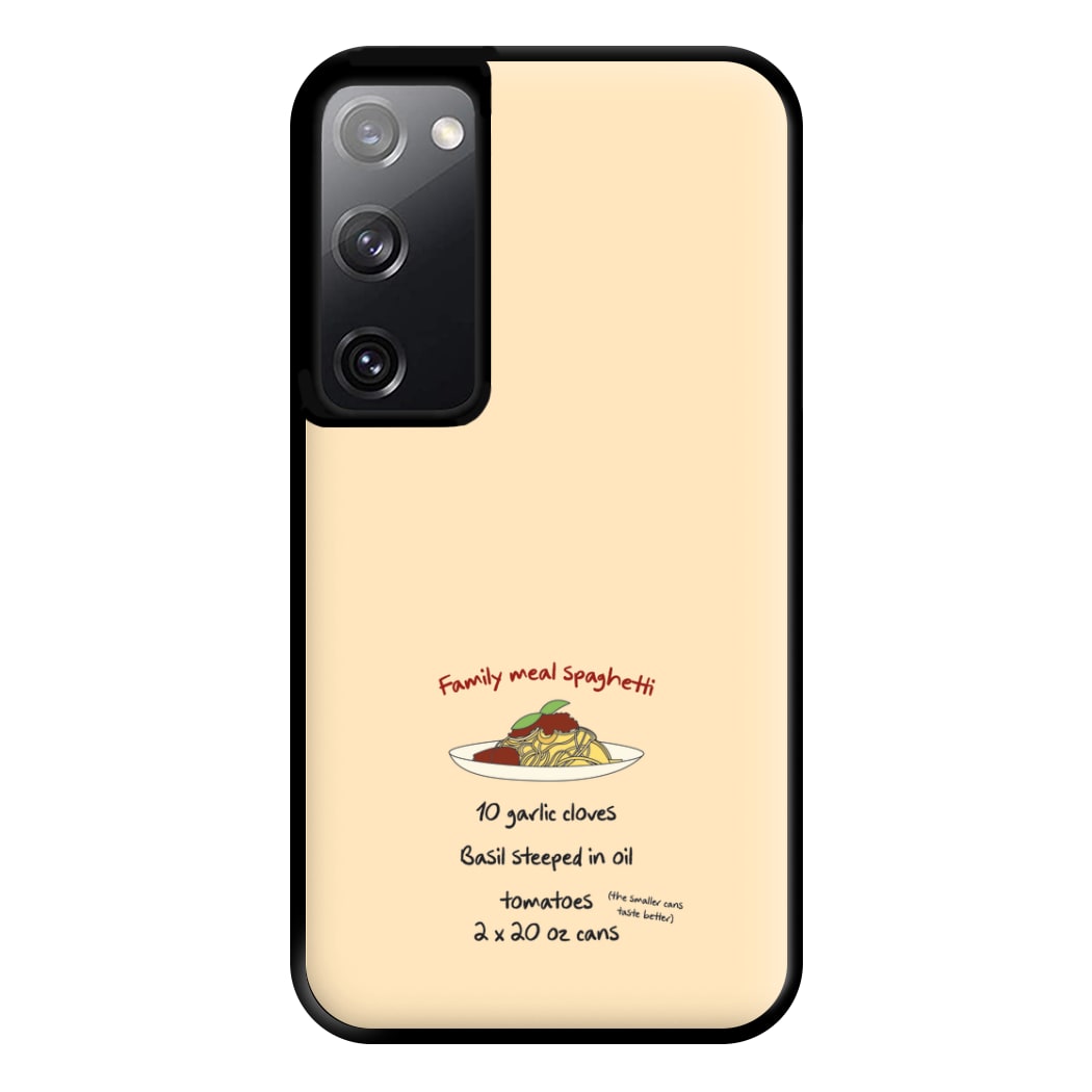 Family Meal Spaghetti Phone Case for Galaxy S20