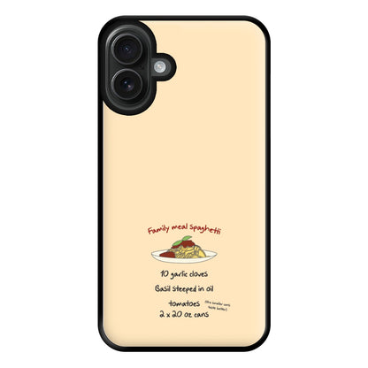 Family Meal Spaghetti Phone Case for iPhone 16 Plus