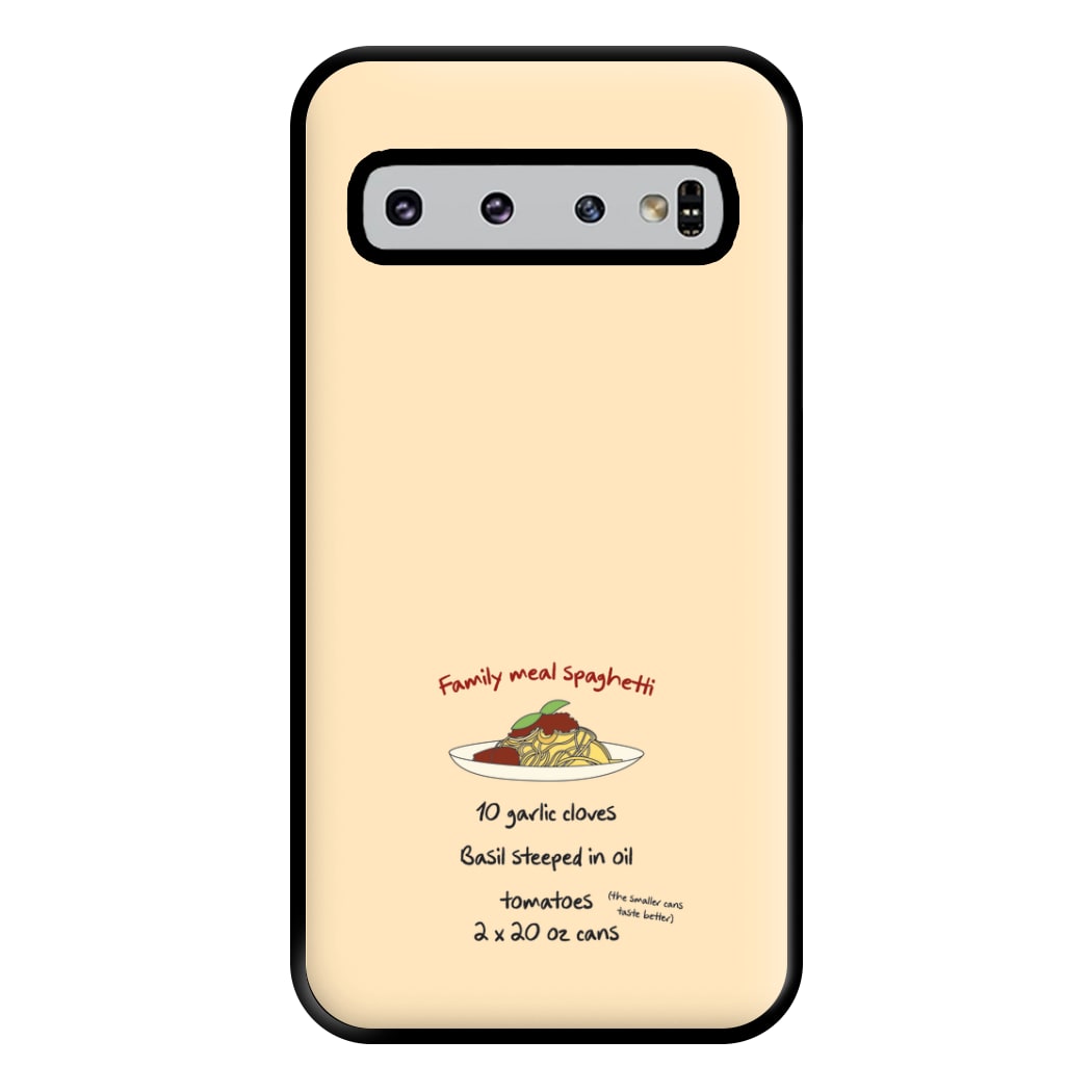 Family Meal Spaghetti Phone Case for Galaxy S10 Plus