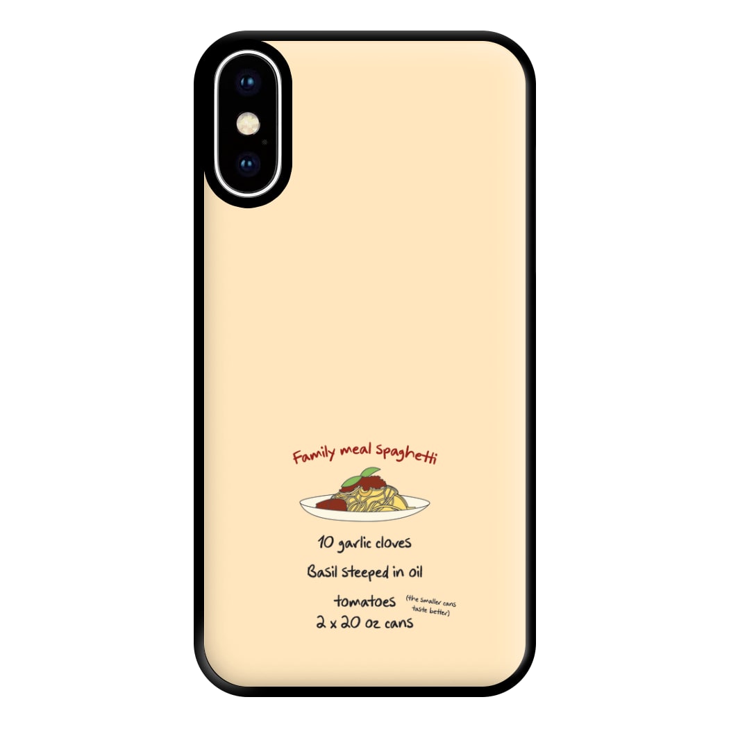 Family Meal Spaghetti Phone Case for iPhone XS Max