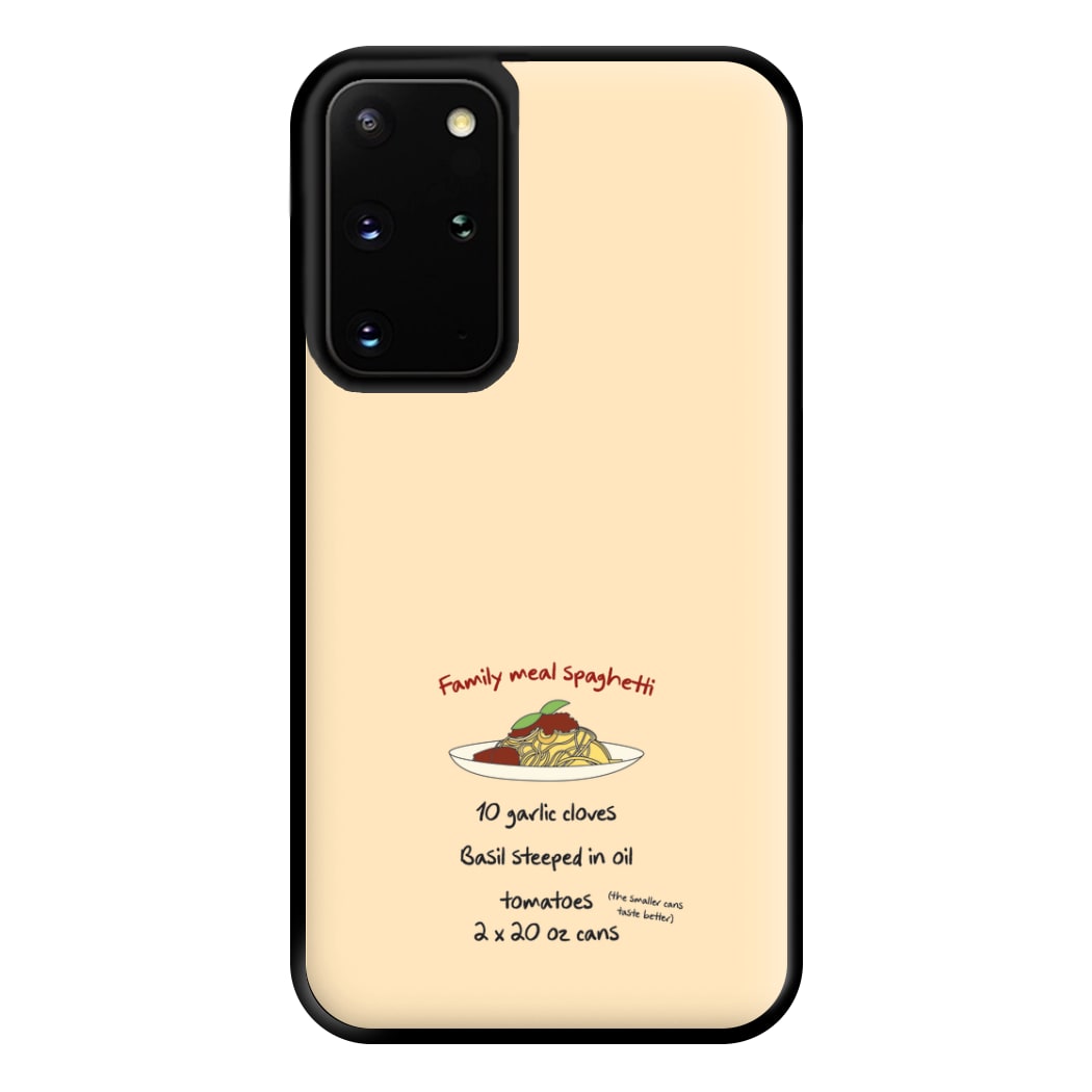 Family Meal Spaghetti Phone Case for Galaxy S20 Plus