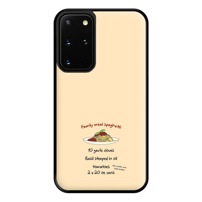 Family Meal Spaghetti Phone Case for Galaxy S20 Plus