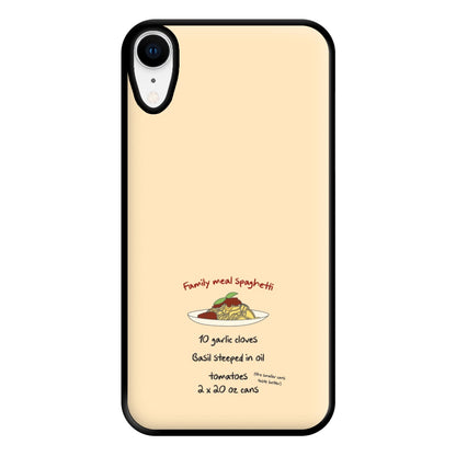 Family Meal Spaghetti Phone Case for iPhone XR