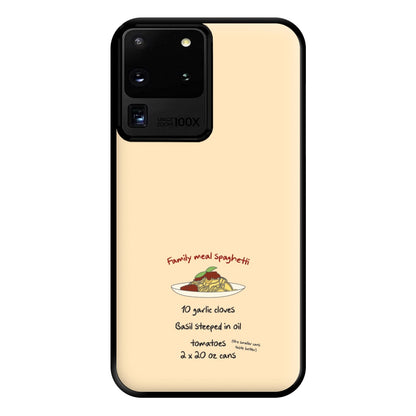 Family Meal Spaghetti Phone Case for Galaxy S20 Ultra