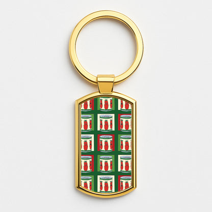 Tomato Pattern Gold Keyring